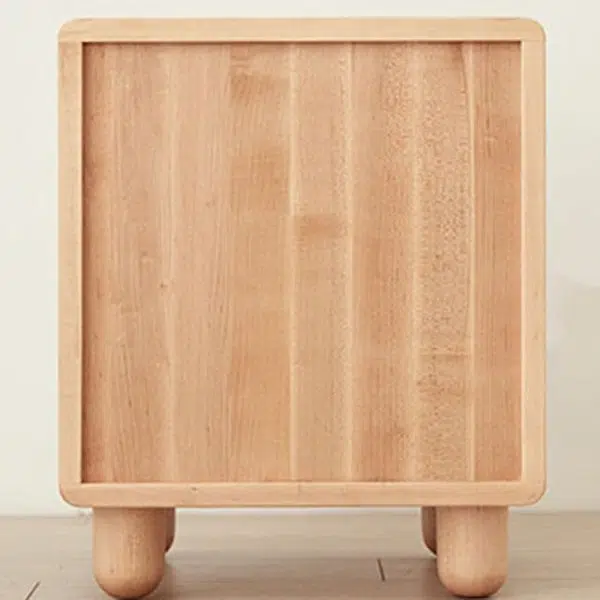 Contemporary Nordic Rectangular Round Knob Maple Wood Nightstand 2-Drawer For Bedroom - Image 10