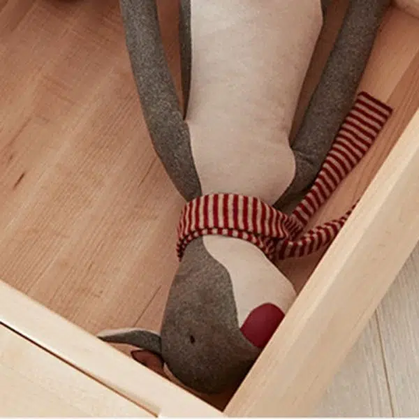 Contemporary Nordic Rectangular Round Knob Maple Wood Nightstand 2-Drawer For Bedroom - Image 11