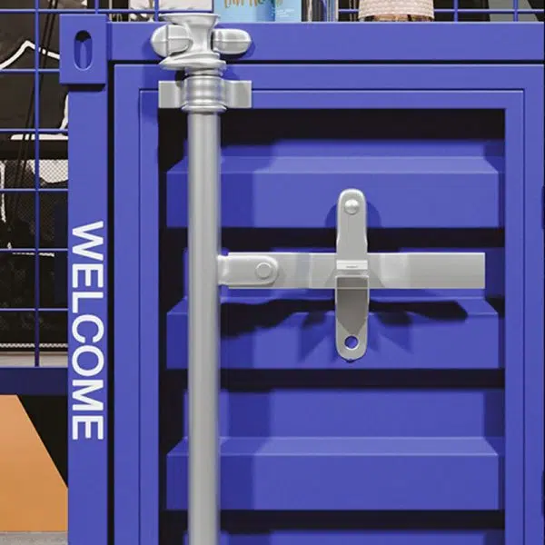 Contemporary Industrial Rectangular Striped Container Iron Nightstand For Bedroom - Image 7