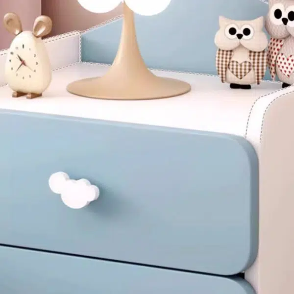 Contemporary Creative Kids Rectangular Faux Panel Nightstand 1/2 Drawer For Bedroom - Image 6