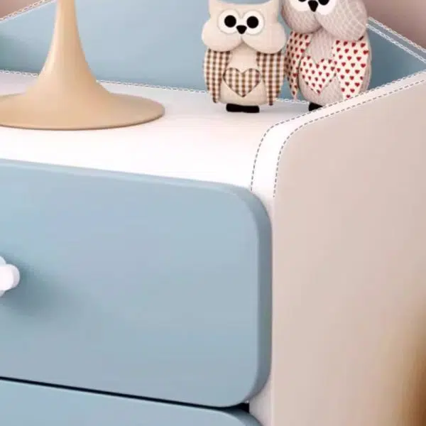 Contemporary Creative Kids Rectangular Faux Panel Nightstand 1/2 Drawer For Bedroom - Image 7