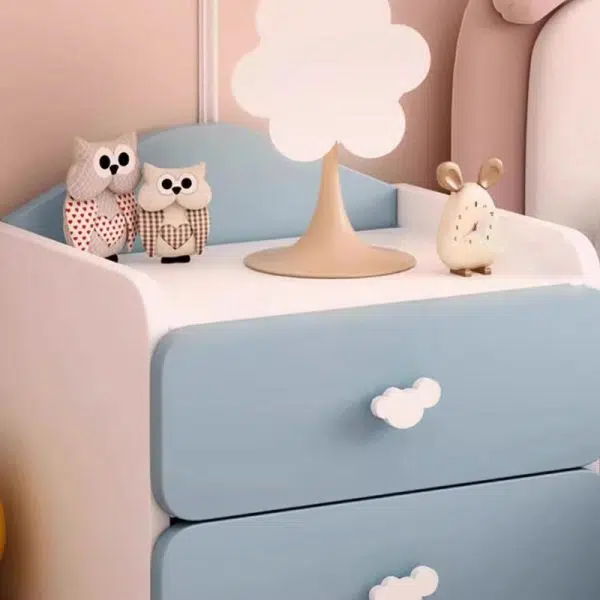 Contemporary Creative Kids Rectangular Faux Panel Nightstand 1/2 Drawer For Bedroom - Image 11