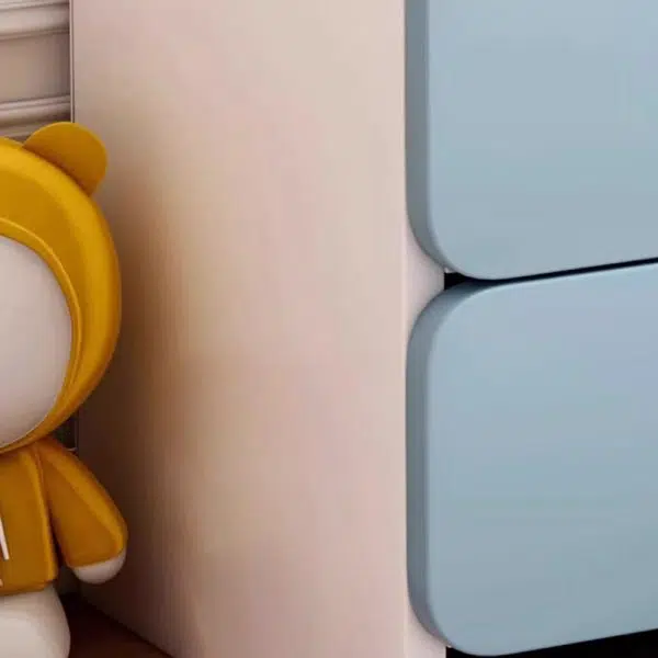 Contemporary Creative Kids Rectangular Faux Panel Nightstand 1/2 Drawer For Bedroom - Image 9