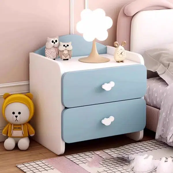 Contemporary Creative Kids Rectangular Faux Panel Nightstand 1/2 Drawer For Bedroom - Image 3