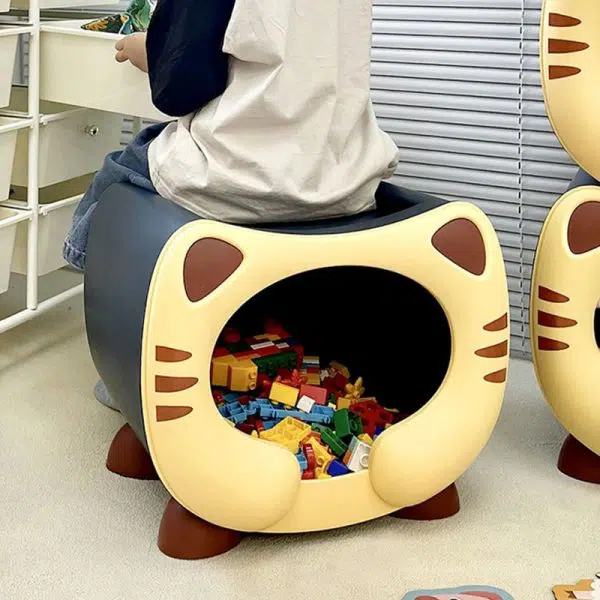 Contemporary Creative Kids Round Cat PP Nightstand For Bedroom - Image 13