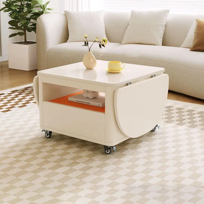 DFM-Table-FH00319-1.jpg Contemporary Creative Rectangular Stainless Steel Wood Coffee Table Extendable 2-Tier For Living Room - Image 1