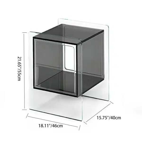 Contemporary Creative Rectangular Acrylic End Table 2-Tier For Living Room - Image 4
