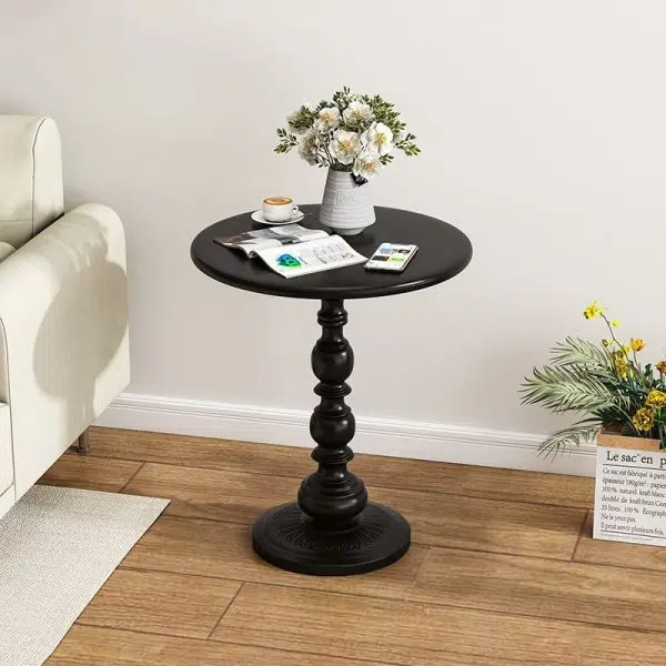 Contemporary Creative Round Iron End Table 1-Tier For Living Room - Image 11