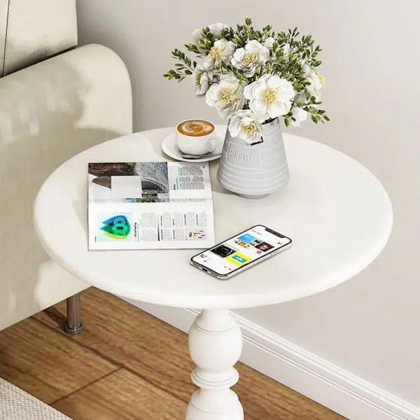 Contemporary Creative Round Iron End Table 1-Tier For Living Room - Image 6