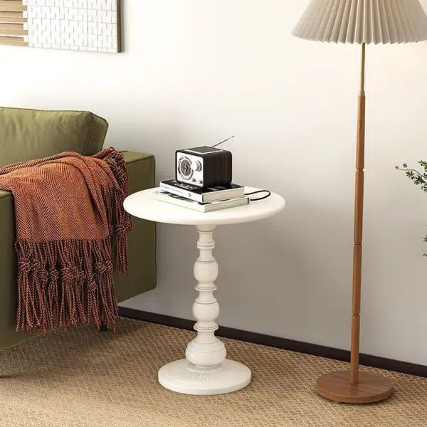 Contemporary Creative Round Iron End Table 1-Tier For Living Room - Image 9