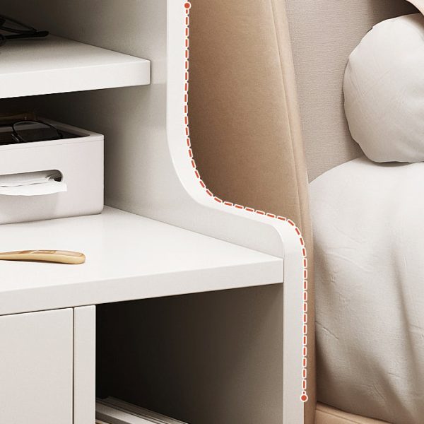 Contemporary Nordic Rectangular Wood Nightstand 2/3-Drawer For Bedroom - Image 7