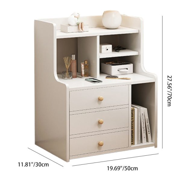 Contemporary Nordic Rectangular Wood Nightstand 2/3-Drawer For Bedroom - Image 5