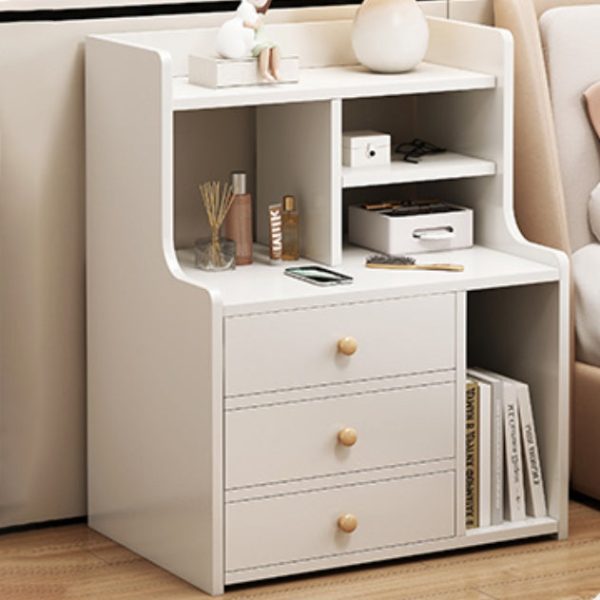 Contemporary Nordic Rectangular Wood Nightstand 2/3-Drawer For Bedroom - Image 3