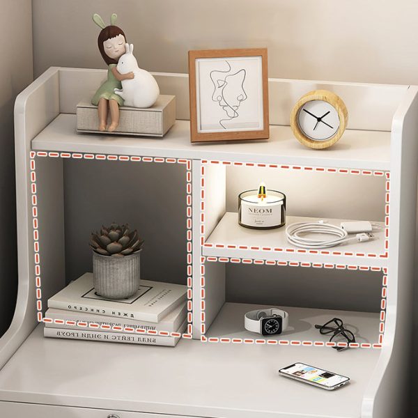 Contemporary Nordic Rectangular Wood Nightstand 2/3-Drawer For Bedroom - Image 12