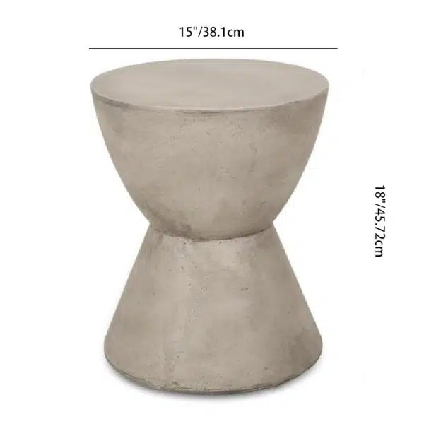 Contemporary Nordic Cylinder Magnesium Oxide End Table 1-Tier For Living Room - Image 4