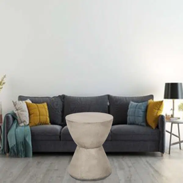 Contemporary Nordic Cylinder Magnesium Oxide End Table 1-Tier For Living Room - Image 2