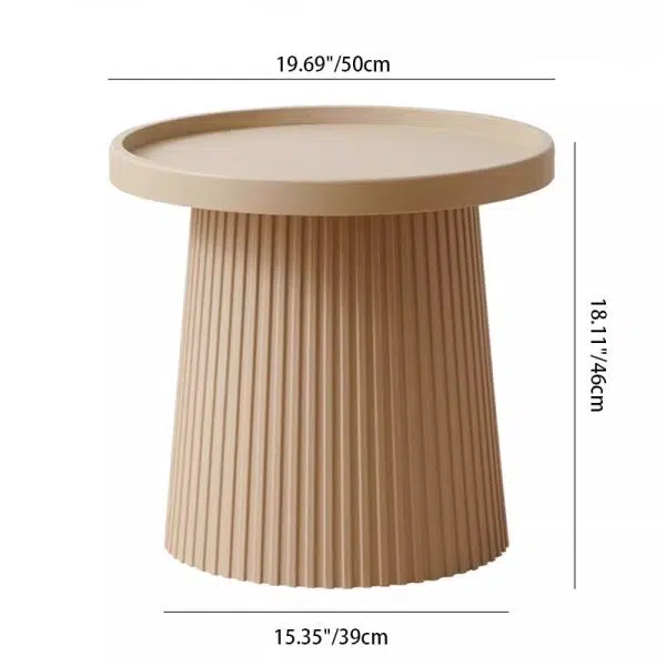 Contemporary Creative Round Cylinder Plastic Acrylic Coffee Table 1-Tier For Living Room - Image 4