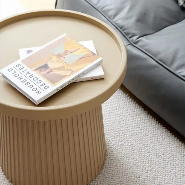 Contemporary Creative Round Cylinder Plastic Acrylic Coffee Table 1-Tier For Living Room - Image 8