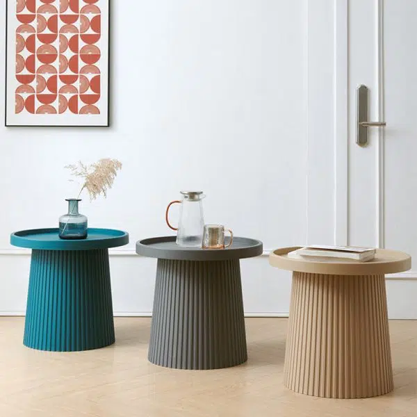 Contemporary Creative Round Cylinder Plastic Acrylic Coffee Table 1-Tier For Living Room - Image 20