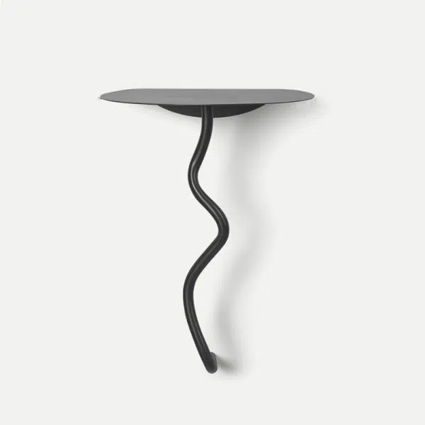 Contemporary Creative Iron Curve Suspended End Table 1-Tier For Bedroom - Image 7