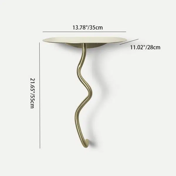 Contemporary Creative Iron Curve Suspended End Table 1-Tier For Bedroom - Image 4