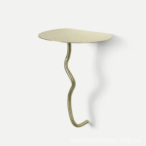 Contemporary Creative Iron Curve Suspended End Table 1-Tier For Bedroom - Image 9