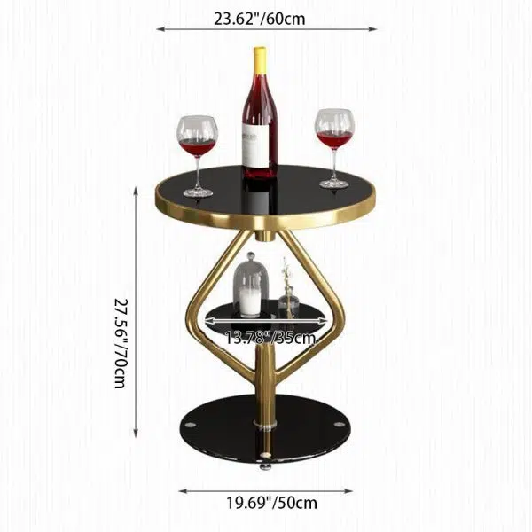 Contemporary Luxury Round Tempered Glass Stainless Steel Coffee Table 1-Tier For Living Room - Image 4