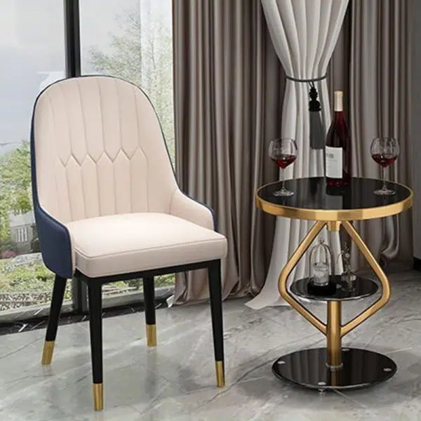 Contemporary Luxury Round Tempered Glass Stainless Steel Coffee Table 1-Tier For Living Room - Image 14