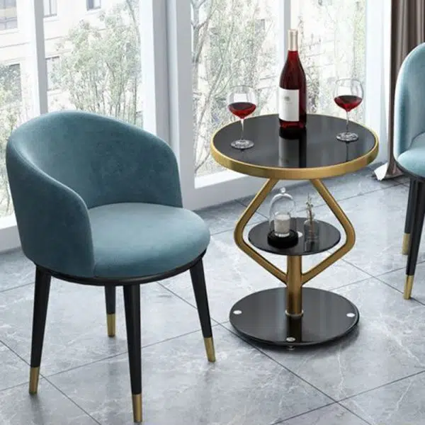 Contemporary Luxury Round Tempered Glass Stainless Steel Coffee Table 1-Tier For Living Room - Image 12