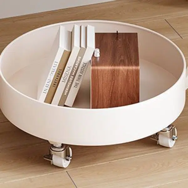 Contemporary Luxury Movable Round Top Tempered Glass Iron End Table 2-Tier For Living Room - Image 6