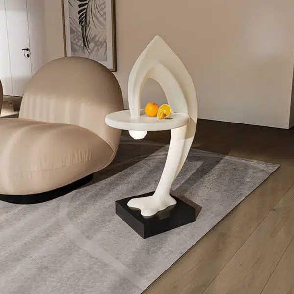 Contemporary Creative Dolphin Shape Fiberglass End Table 1-Tier For Living Room - Image 2