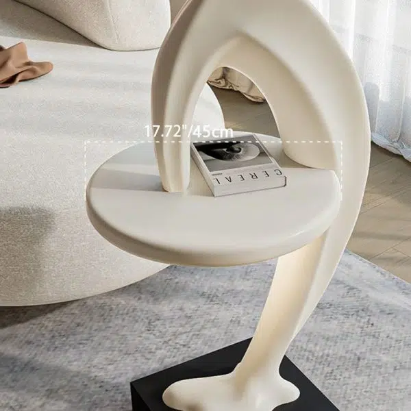 Contemporary Creative Dolphin Shape Fiberglass End Table 1-Tier For Living Room - Image 5