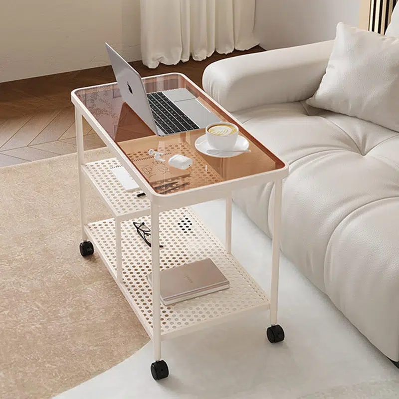 DFM-Table-FI00120-12-f0aada58-1c7e-4d82-8d90-66bdf4462b22.jpg Contemporary Luxury Movable Rectangular Top Tempered Glass Iron End Table 3-Tier For Living Room - Image 1