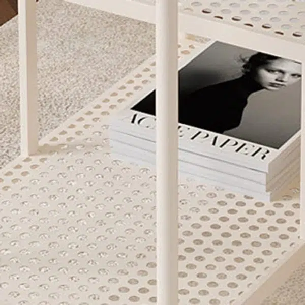 Contemporary Luxury Movable Rectangular Top Tempered Glass Iron End Table 3-Tier For Living Room - Image 6