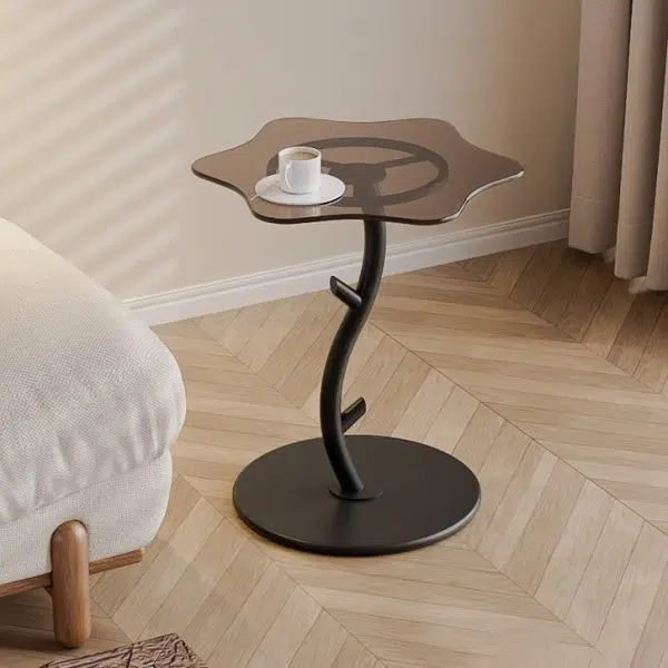 Contemporary Creative Clouds Rock Slab Tempered Glass Coffee Table 1-Tier For Living Room - Image 14