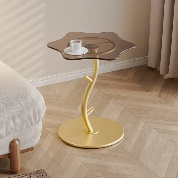 Contemporary Creative Clouds Rock Slab Tempered Glass Coffee Table 1-Tier For Living Room - Image 18