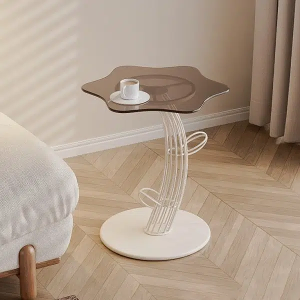 Contemporary Creative Clouds Rock Slab Tempered Glass Coffee Table 1-Tier For Living Room - Image 3