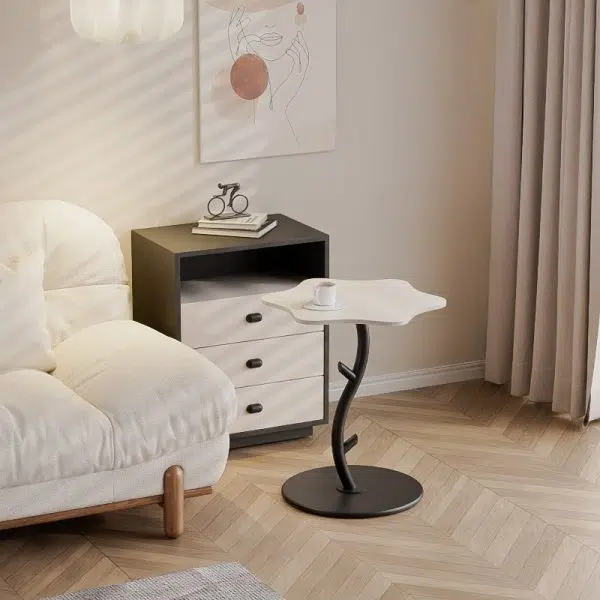 Contemporary Creative Clouds Rock Slab Tempered Glass Coffee Table 1-Tier For Living Room - Image 2