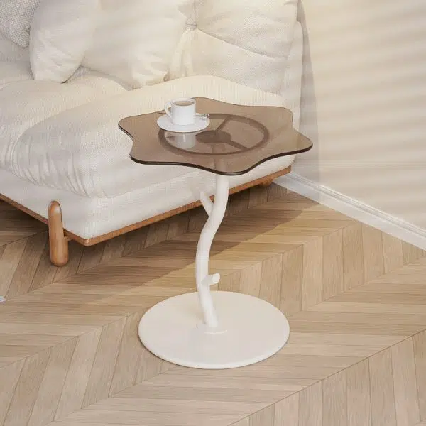 Contemporary Creative Clouds Rock Slab Tempered Glass Coffee Table 1-Tier For Living Room - Image 10