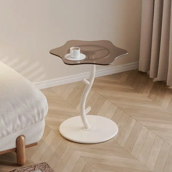 Contemporary Creative Clouds Rock Slab Tempered Glass Coffee Table 1-Tier For Living Room - Image 11