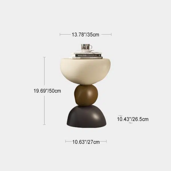 Contemporary Creative Round Resin End Table 1-Tier For Living Room - Image 4