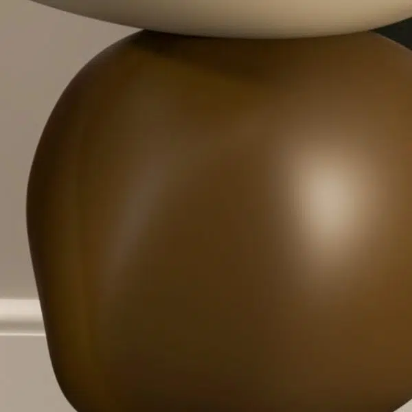 Contemporary Creative Round Resin End Table 1-Tier For Living Room - Image 5