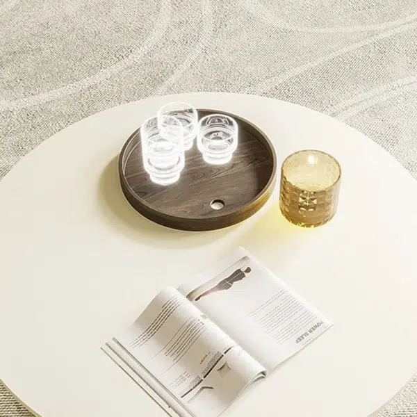 Contemporary Creative Round Board Iron Cat Nest Coffee Table 1-Tier For Living Room - Image 8