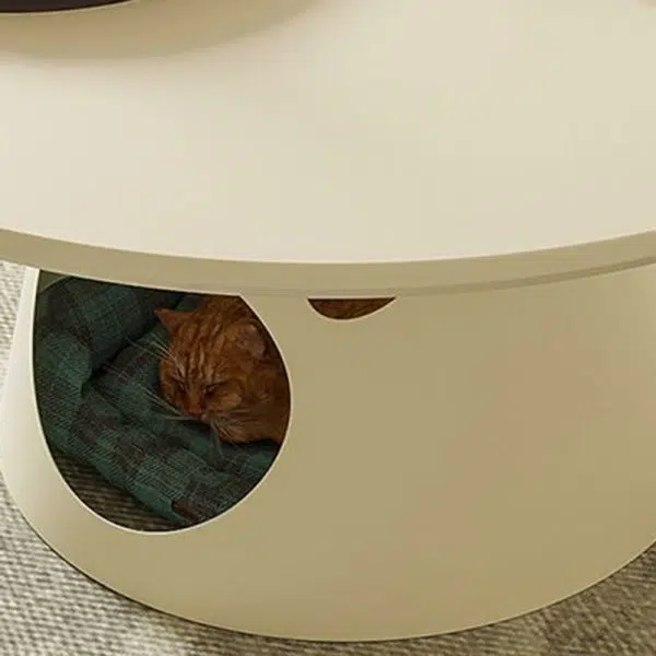 Contemporary Creative Round Board Iron Cat Nest Coffee Table 1-Tier For Living Room - Image 9