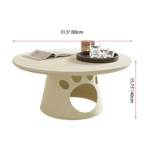 Contemporary Creative Round Board Iron Cat Nest Coffee Table 1-Tier For Living Room - Image 6