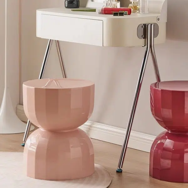 Contemporary Creative Geometric Hourglass ABS End Table For Living Room - Image 12