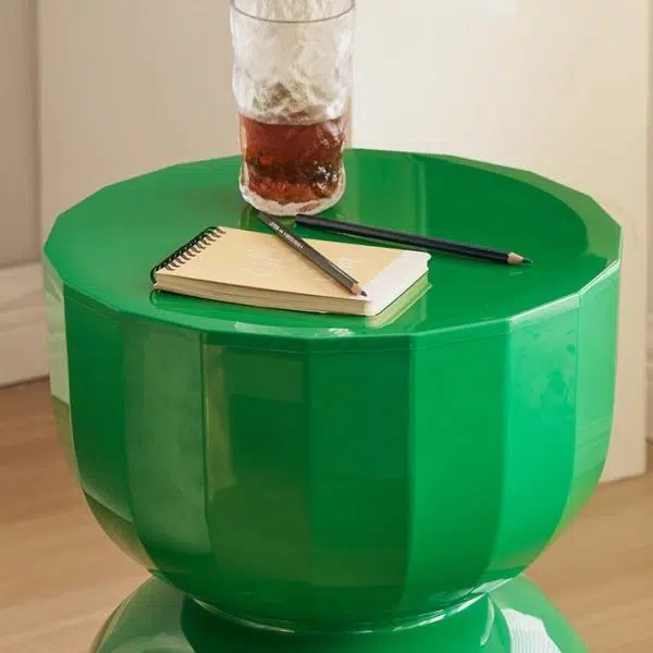 Contemporary Creative Geometric Hourglass ABS End Table For Living Room - Image 6