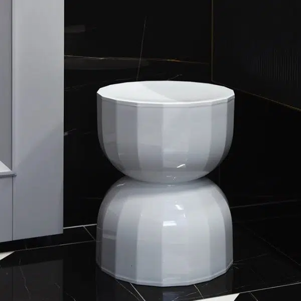 Contemporary Creative Geometric Hourglass ABS End Table For Living Room - Image 10