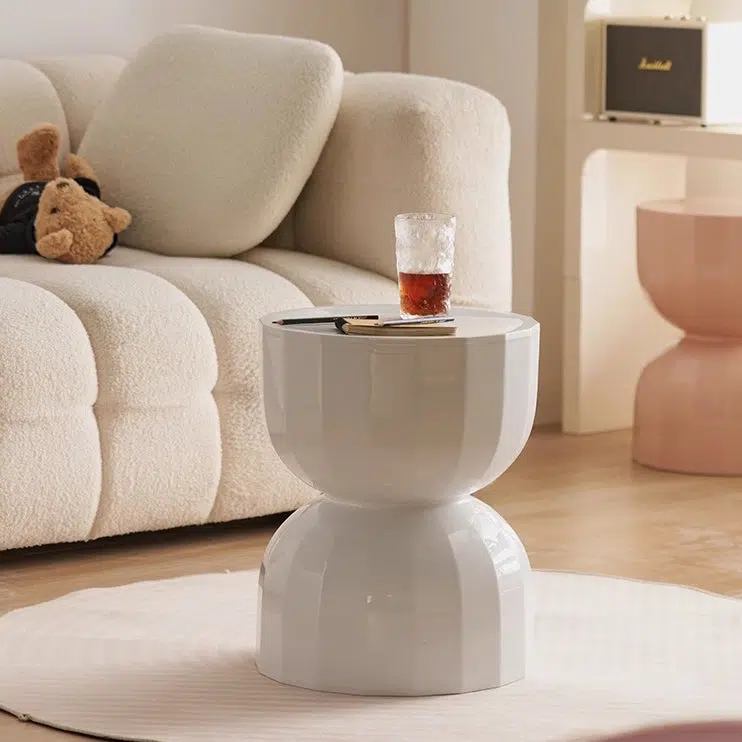 DFM-Table-FI00169-8.jpg Contemporary Creative Geometric Hourglass ABS End Table For Living Room - Image 1