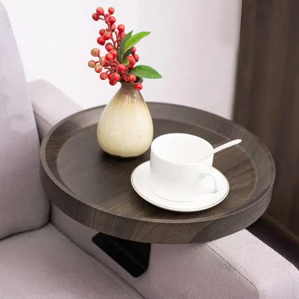 Contemporary Creative Round Solid Wood Metal Side Table 1-Tier For Living Room - Image 6